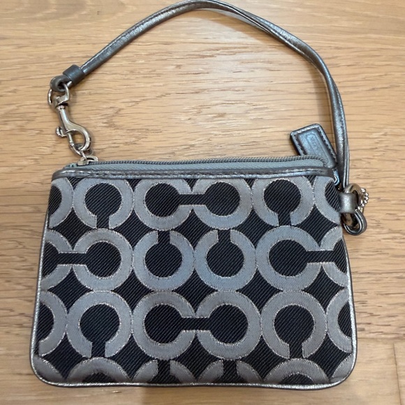 Coach Black and Gray Wristlet with charm - Picture 4 of 5